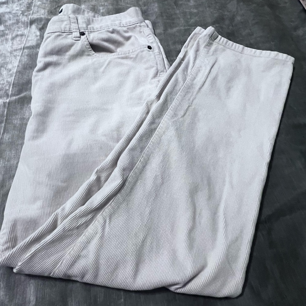 #3730. Lauren Jeans Company Women's Cream Corduroy Pants. Size 14